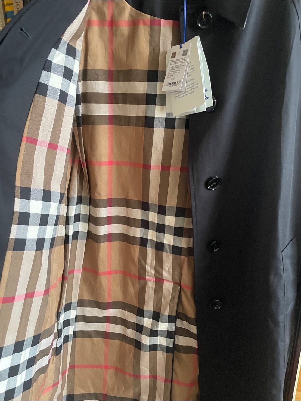 Burberry Black Trench Coat with Signature Check Lining Size 2 - Picture 8 of 10